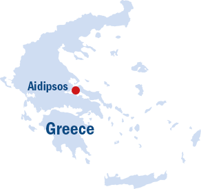 Map of Aidipsos' location in Greece