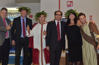 Participants of Roman Dinner during Kick Off Meeting of Roman Thermal Spas of Europe in Chianciano Terme, Italy